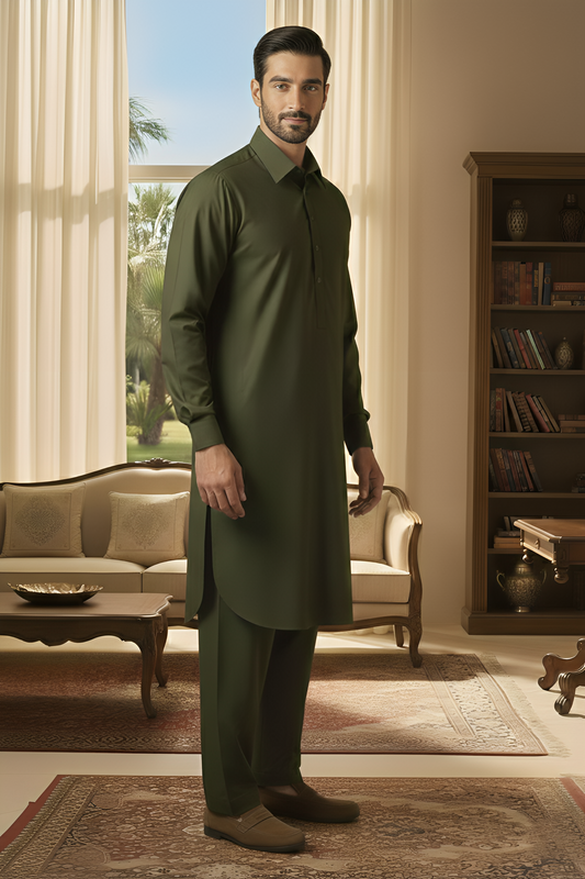 Sunflower-Mehndi Kameez Shalwar