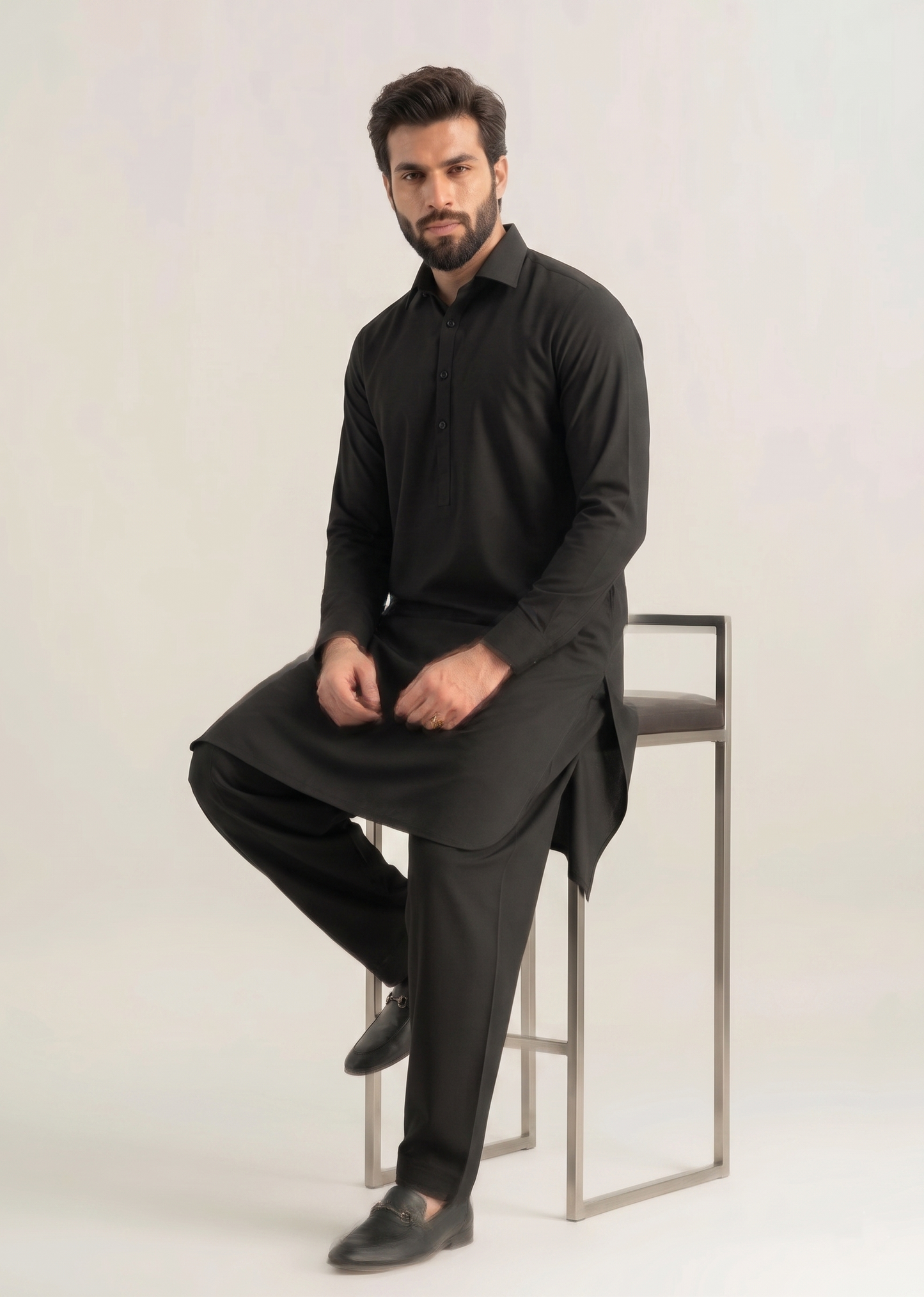 Muskan- Black Kameez Shalwar Shirt Collar