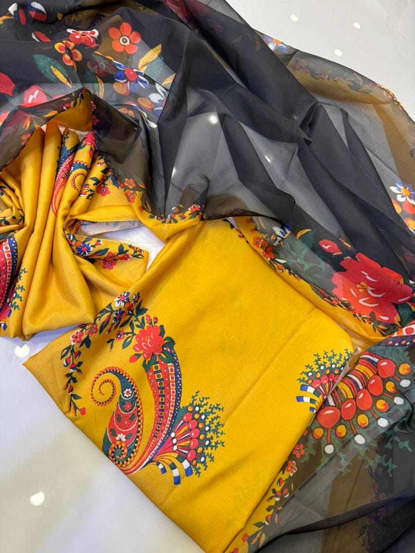 3pc Unstitched - Printed Swiss Lawn Suit