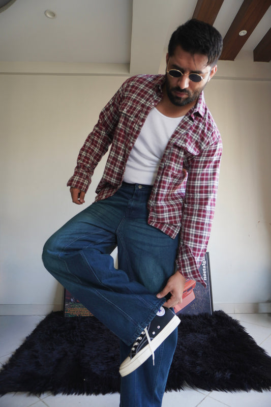 Tinted Vintage Washed Wide Leg Jeans (Unisex)