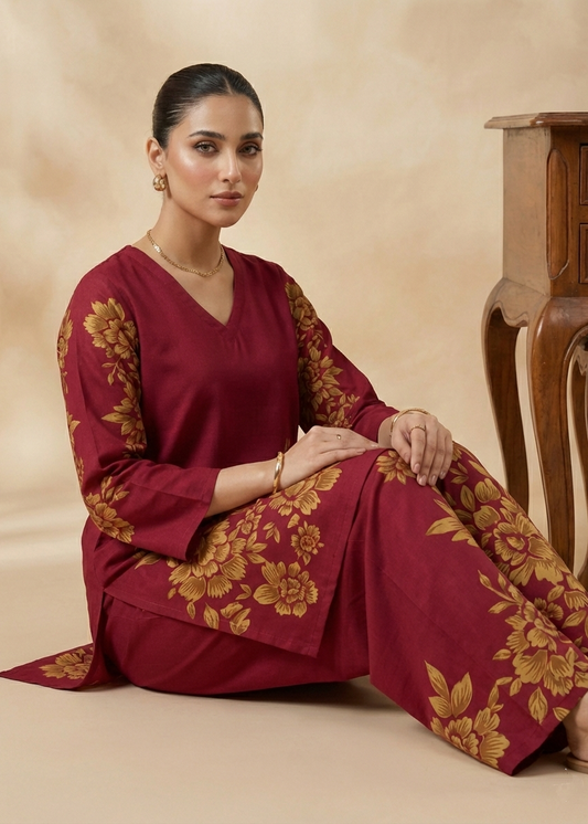 Printed Co-Ord Set (Pret) - 3070