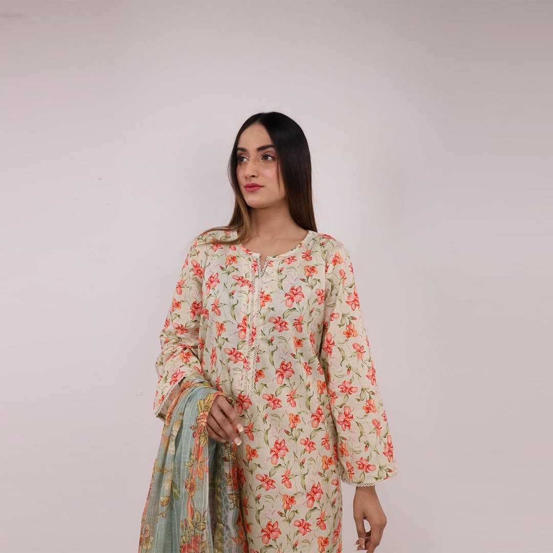 3PC Stitched Printed Lawn Suit - H308