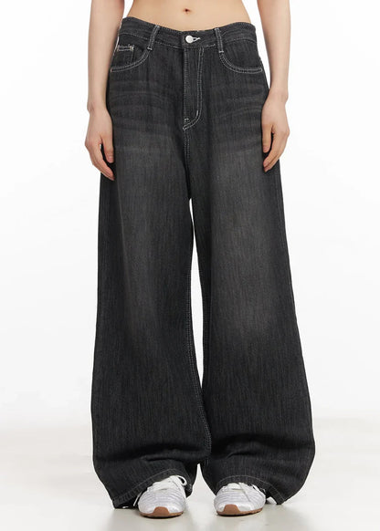 Charcoal Black Jeans - Loose Fit - UNISEX