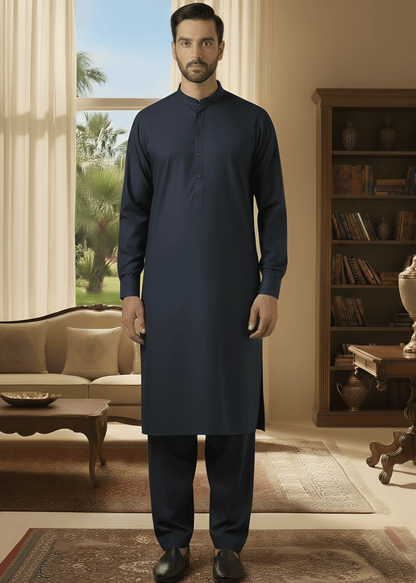 Sunflower- Navy Kameez Shalwar
