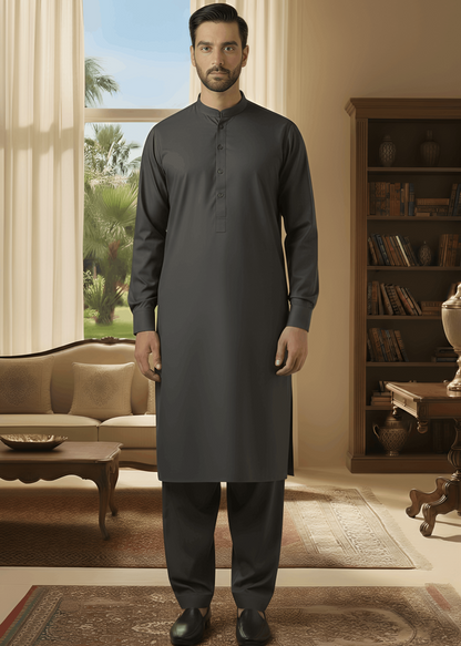 Sunflower- Charcoal Kameez Shalwar