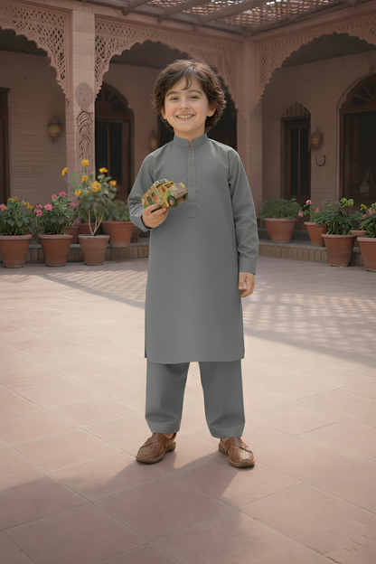 Crystal Star - Boy Ash Grey Kameez Shalwar