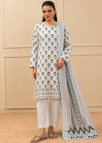 Basic Printed Lawn 3-Pieces Stitched