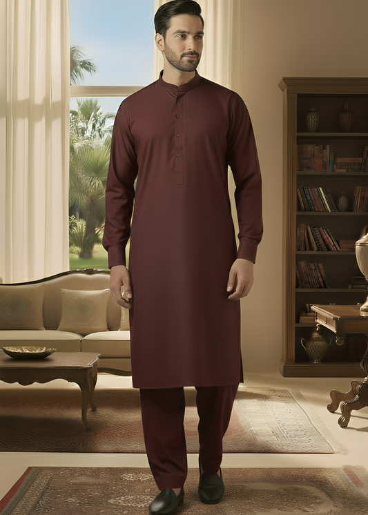 Sunflower- Mahroon Kameez Shalwar