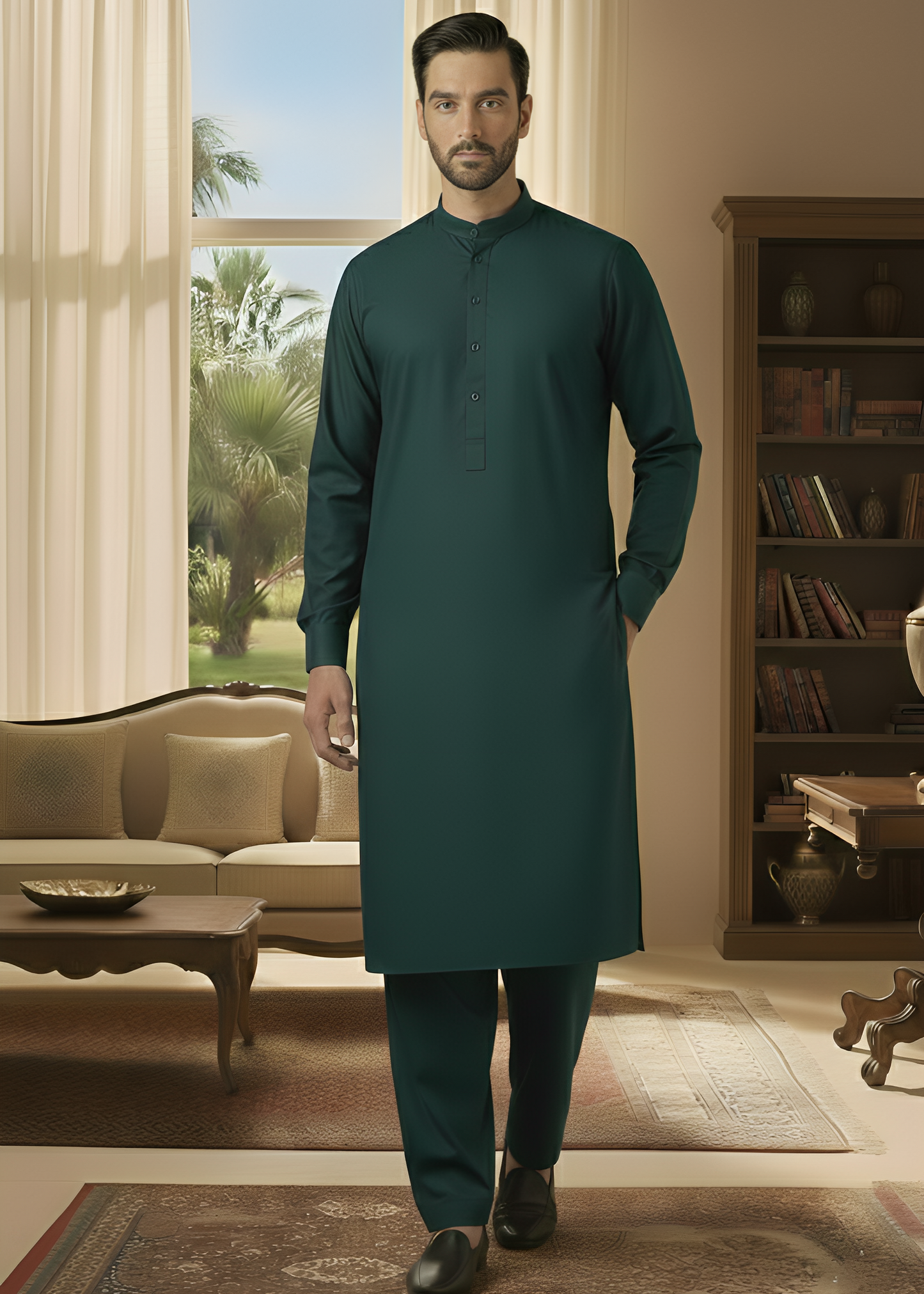 Sunflower- Teal Kameez Shalwar