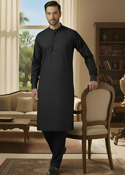 Sunflower- Black Kameez Shalwar