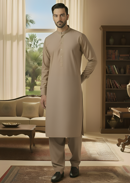 Sunflower- Light Brown Kameez Shalwar