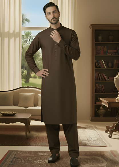 Sunflower- Brown Kameez Shalwar