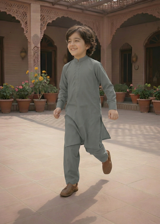 Crystal Star - Boy Ash Grey Kameez Shalwar