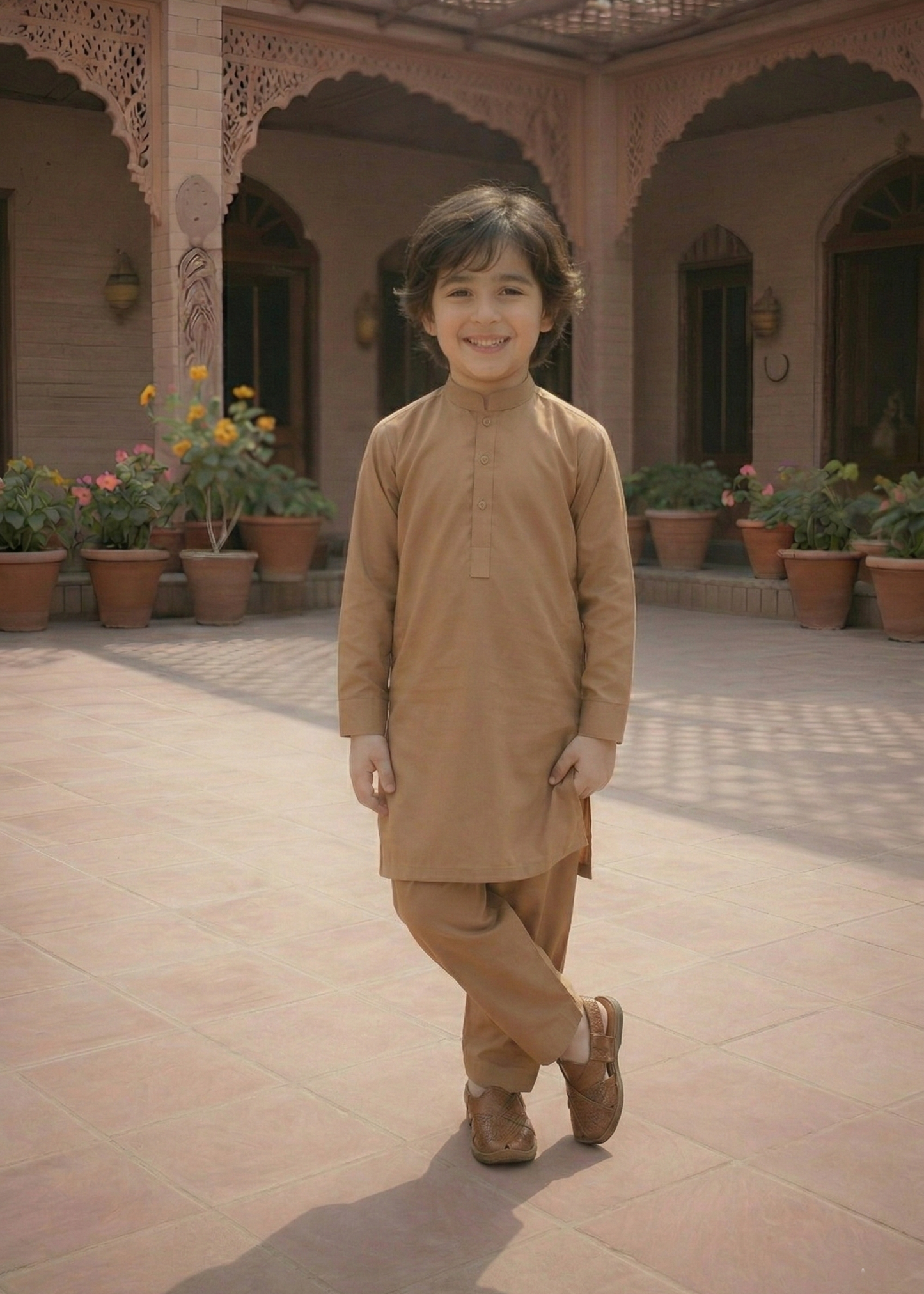 Crystal Star - Boy Camel Kameez Shalwar