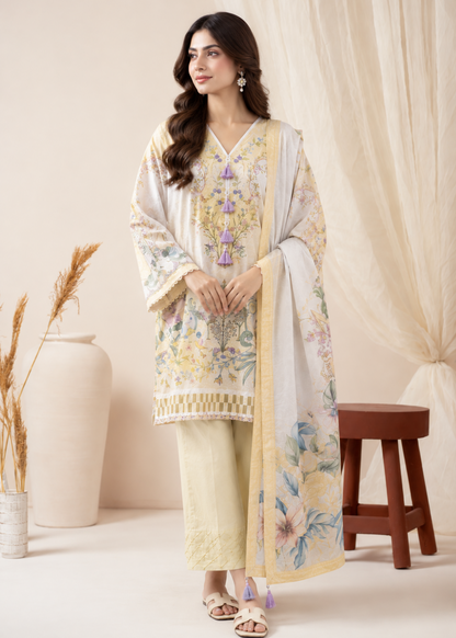 Basic Printed Lawn 3-Pieces Stitched