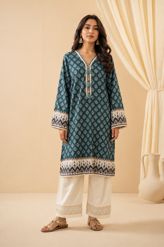 Basic Printed Lawn 3-Pieces Stitched