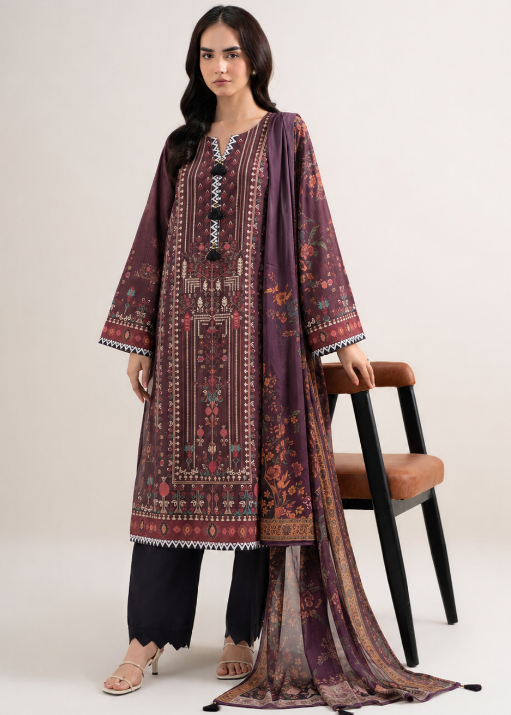 Basic Printed Lawn 3-Pieces Stitched