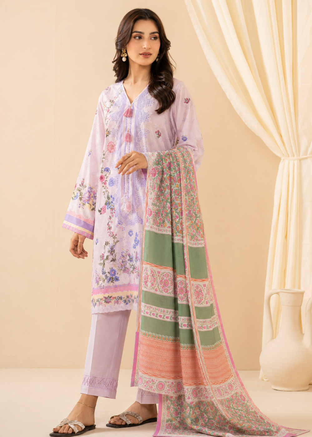 Basic Printed Lawn 3-Pieces Stitched