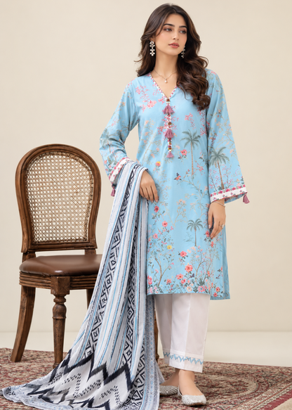 Basic Printed Lawn 3-Pieces Stitched