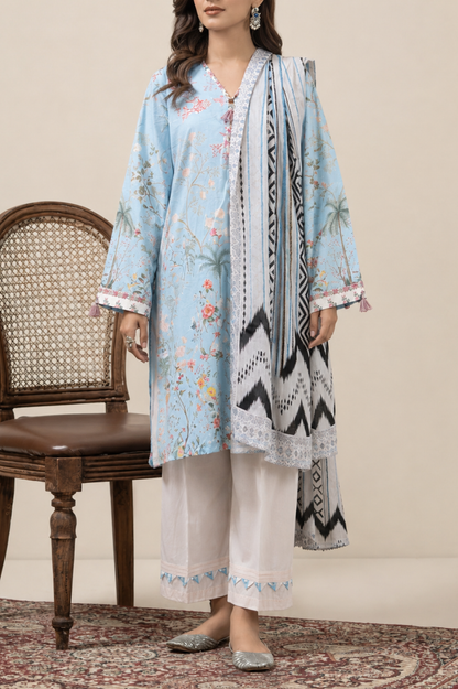 Basic Printed Lawn 3-Pieces Stitched