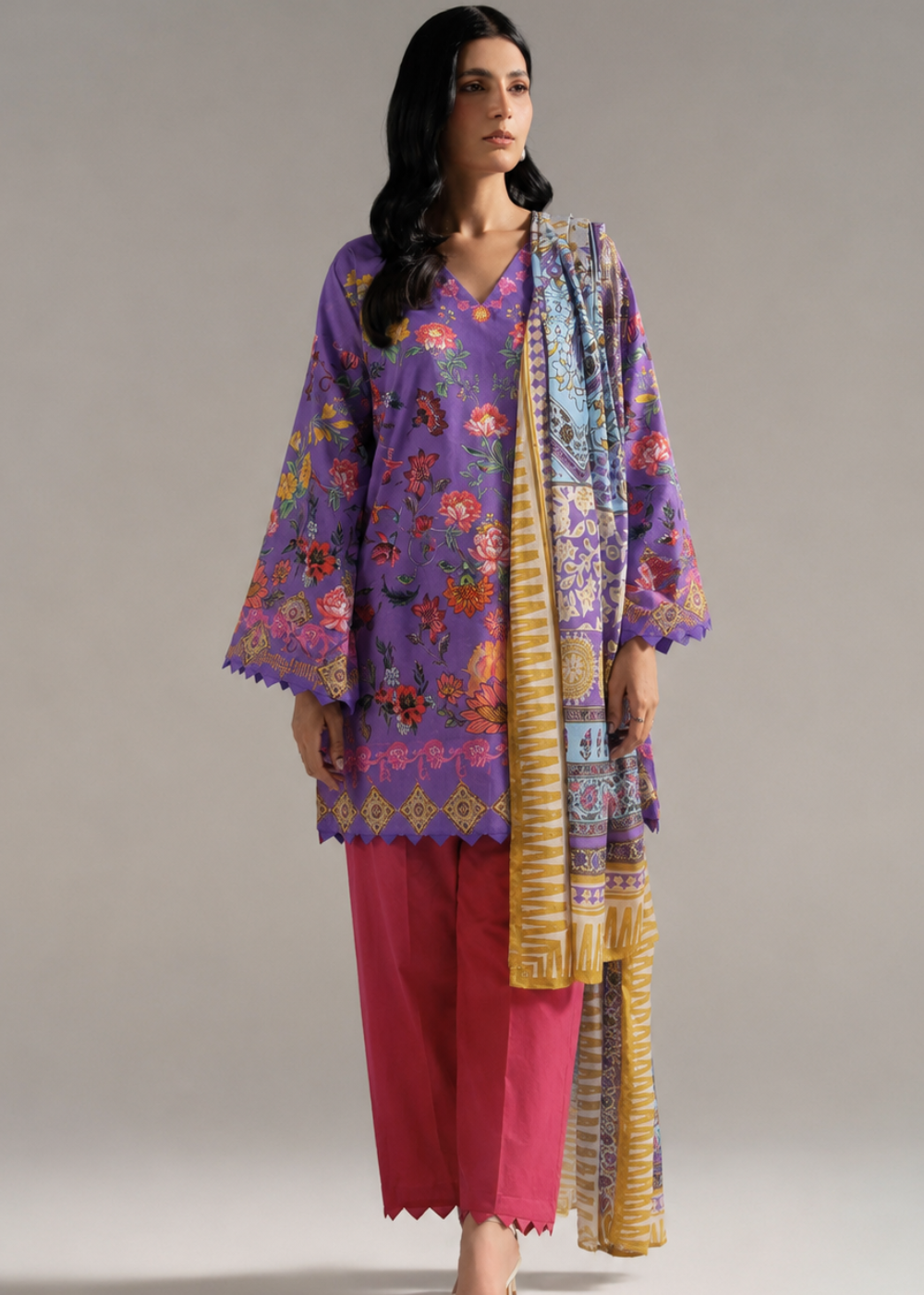 Basic Printed Lawn 3-Pieces Stitched