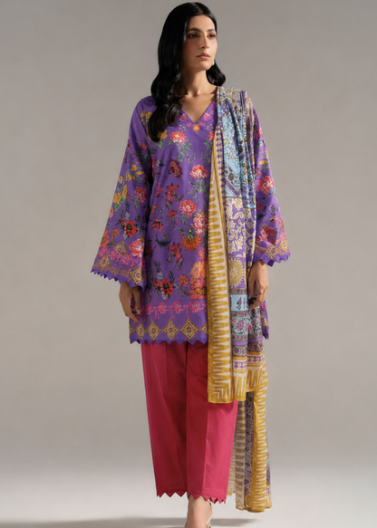 Basic Printed Lawn 3-Pieces Stitched
