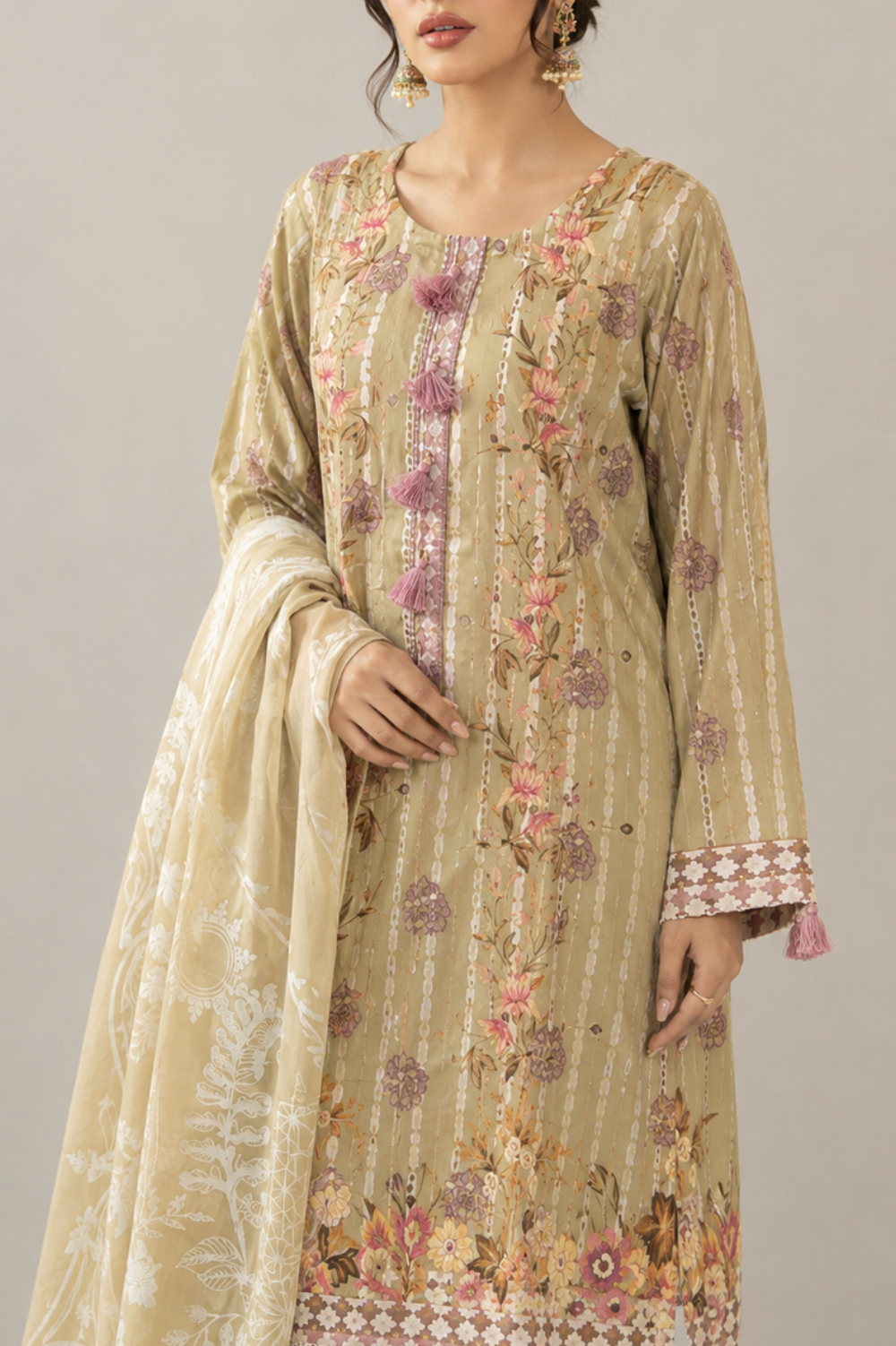 Basic Printed Lawn 3-Pieces Stitched