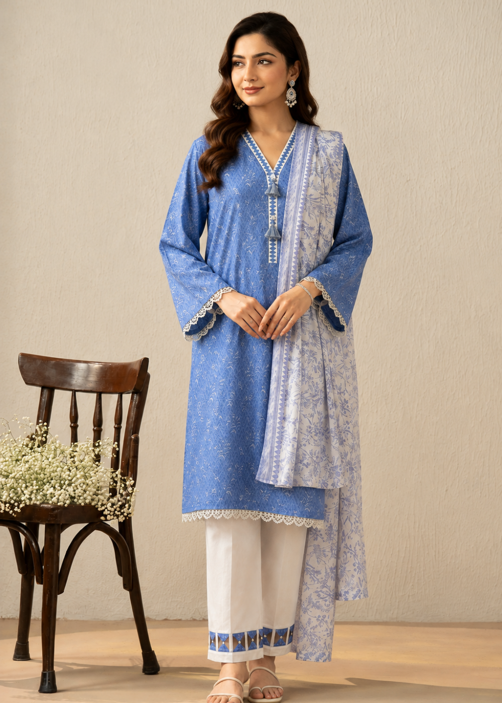 Basic Printed Lawn 3-Pieces Stitched