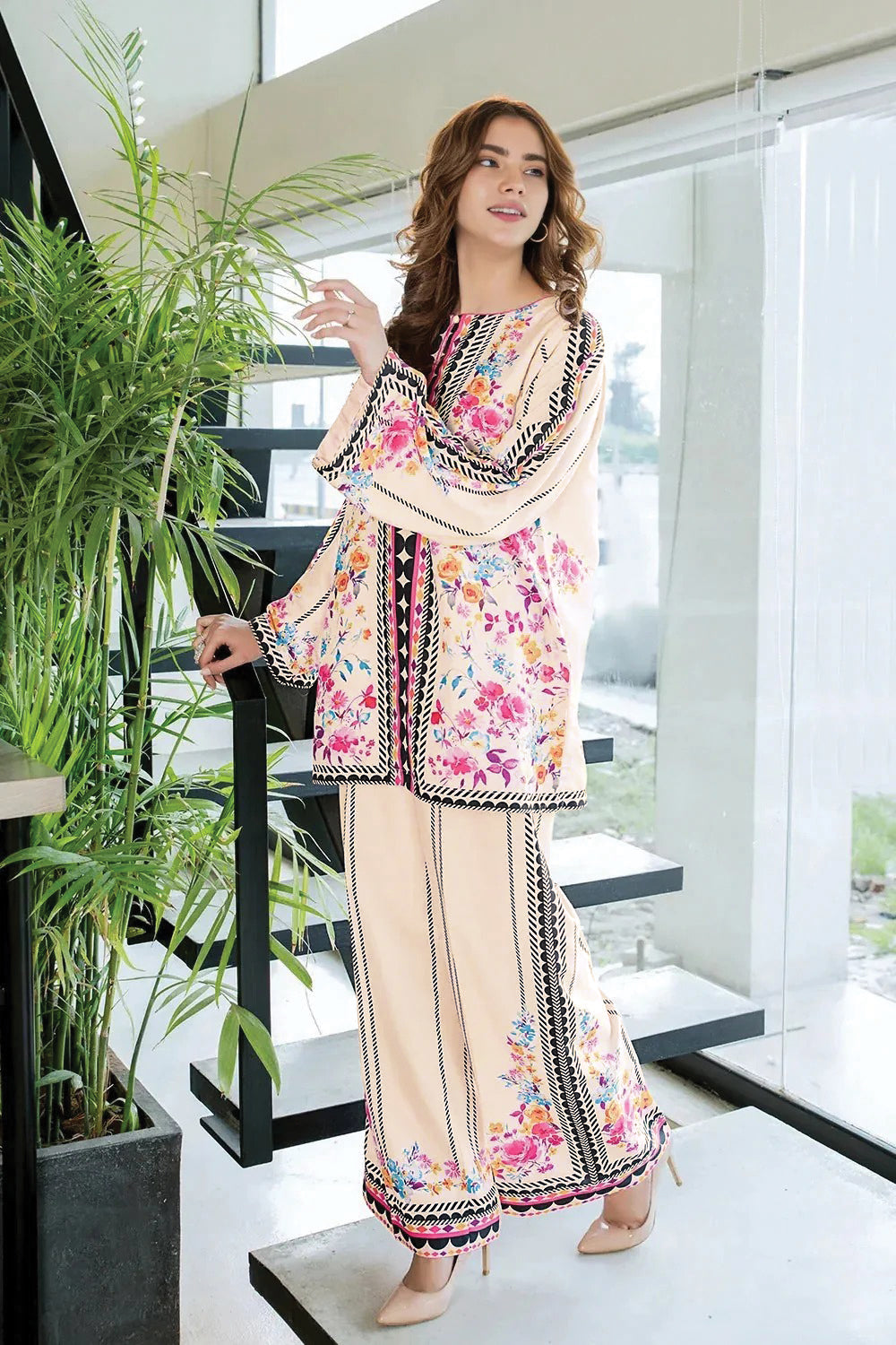Black-Peach Co-Ord Set (Pret) - CS02