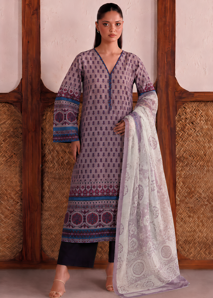 Basic Printed Lawn 3-Pieces Stitched