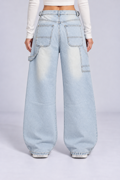 Sky Blue Mid-rise Carpenter Jeans.