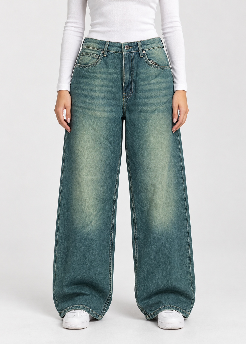 Spearmint Fade Baggy Fit Jeans (Unisex)
