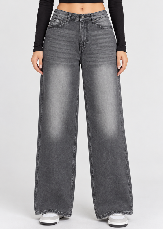 Concrete Grey Baggy Denim -Loose Fit - UNISEX