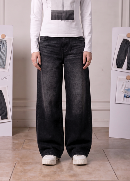 Charcoal Black Jeans - Loose Fit - UNISEX