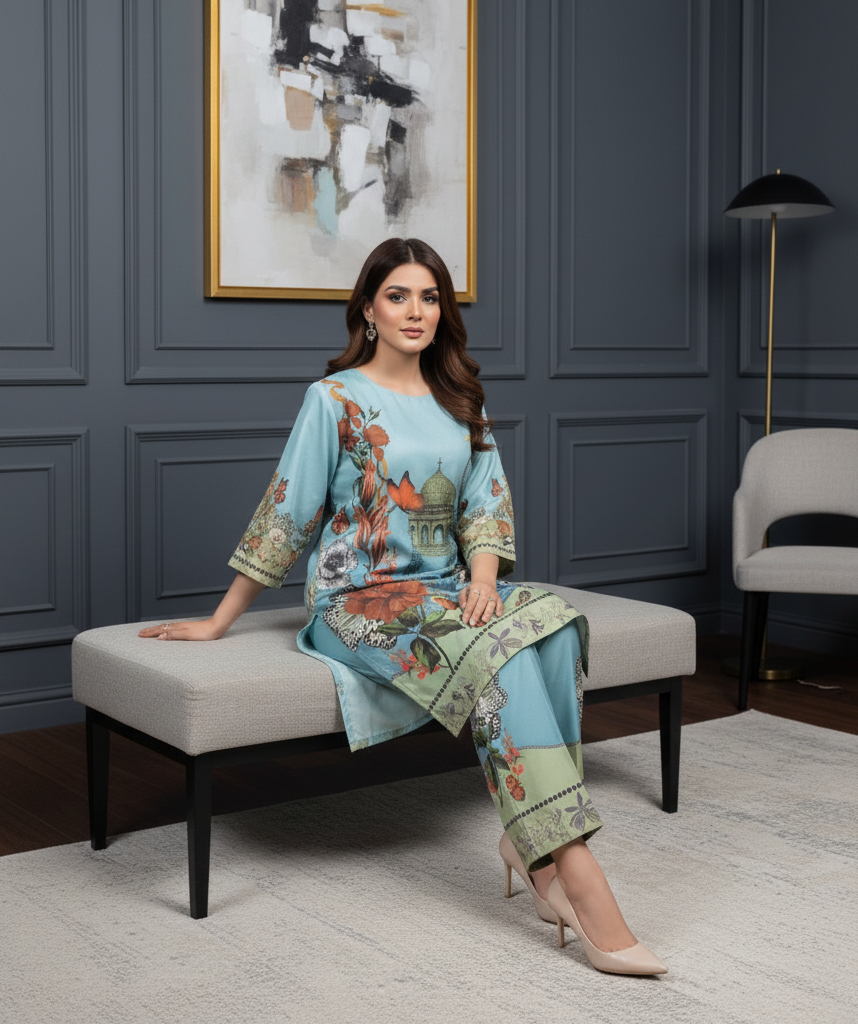 Printed Co-Ord Set (Pret) - 2040