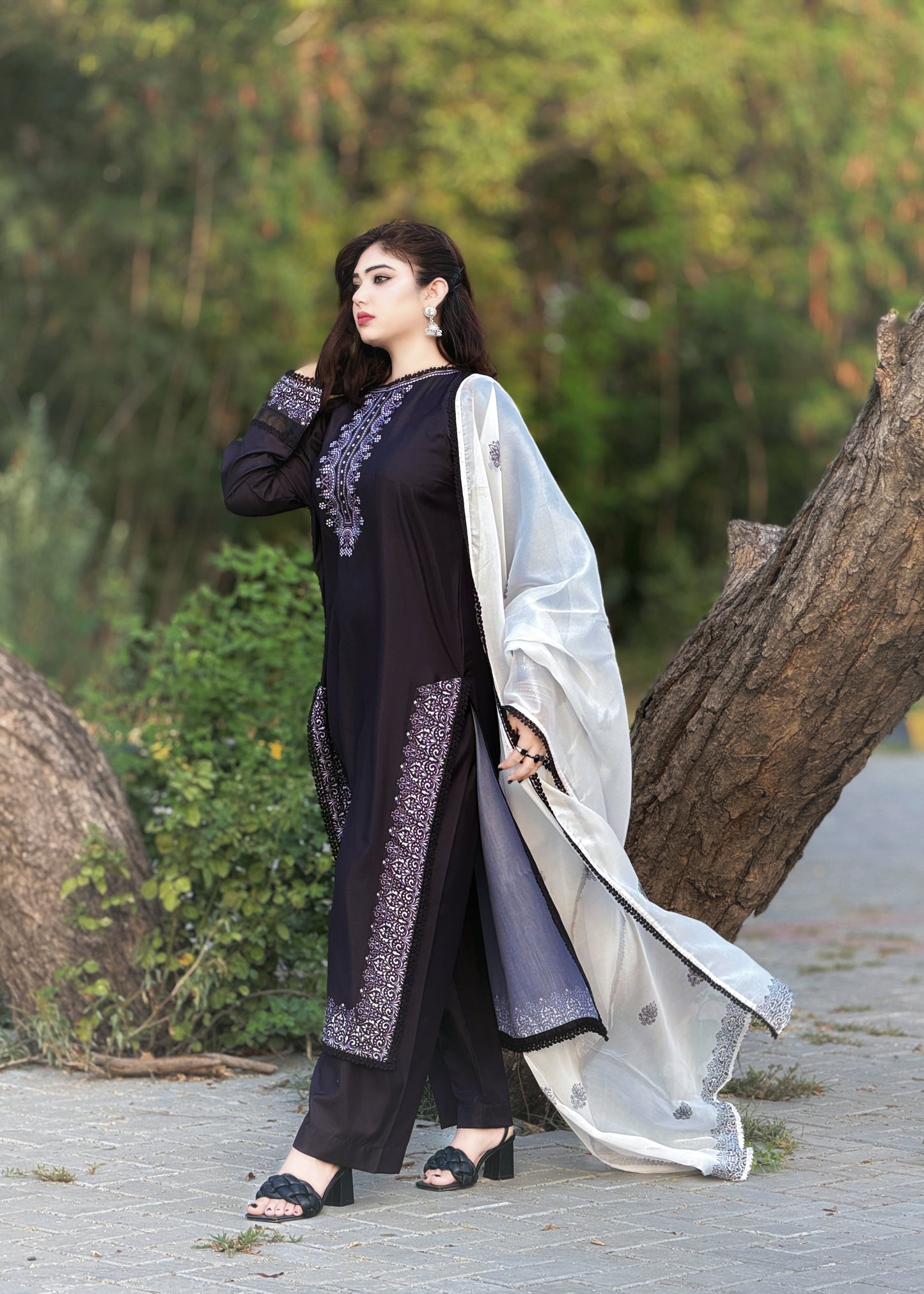 3PC Printed Stitched Suit - SL002