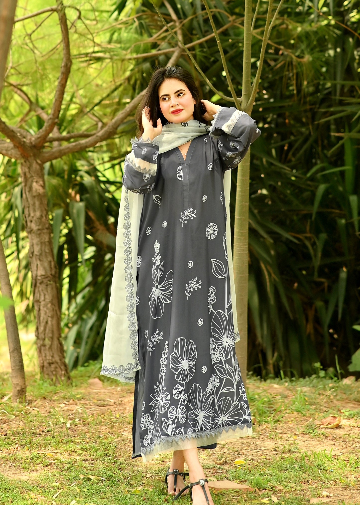 3PC Printed Stitched Suit - SL003