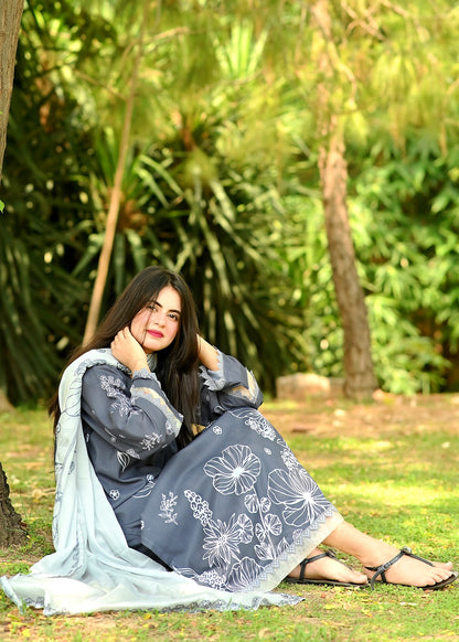 3PC Printed Stitched Suit - SL003