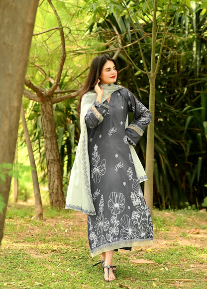 3PC Printed Stitched Suit - SL003