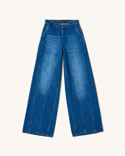 Tinted vintage washed wide leg jeans