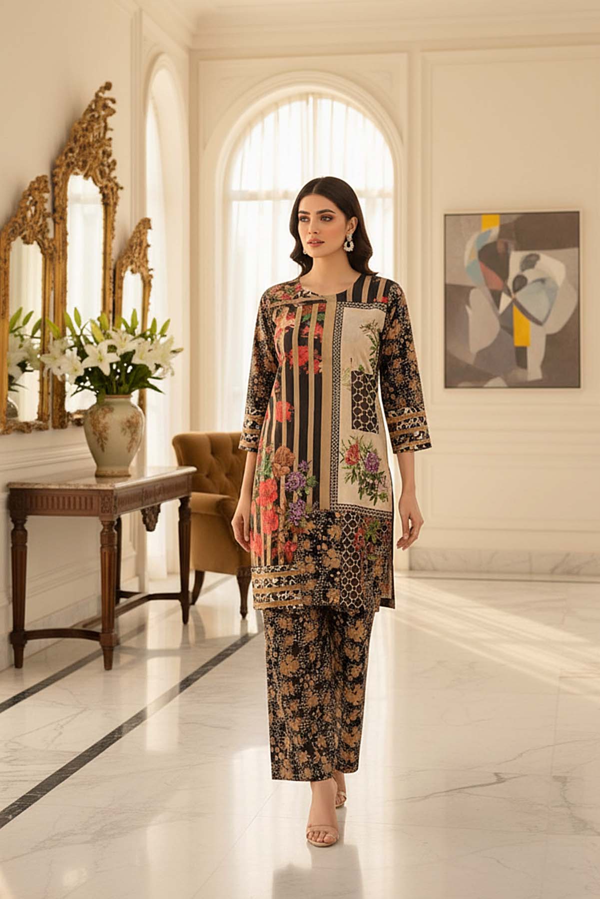 Printed Co-Ord Set (Pret) - 1199