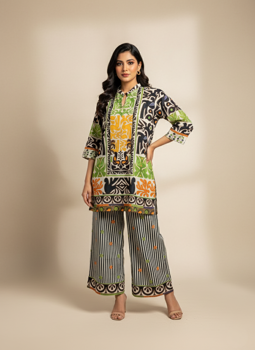Printed Co-Ord Set (Pret) - 1144