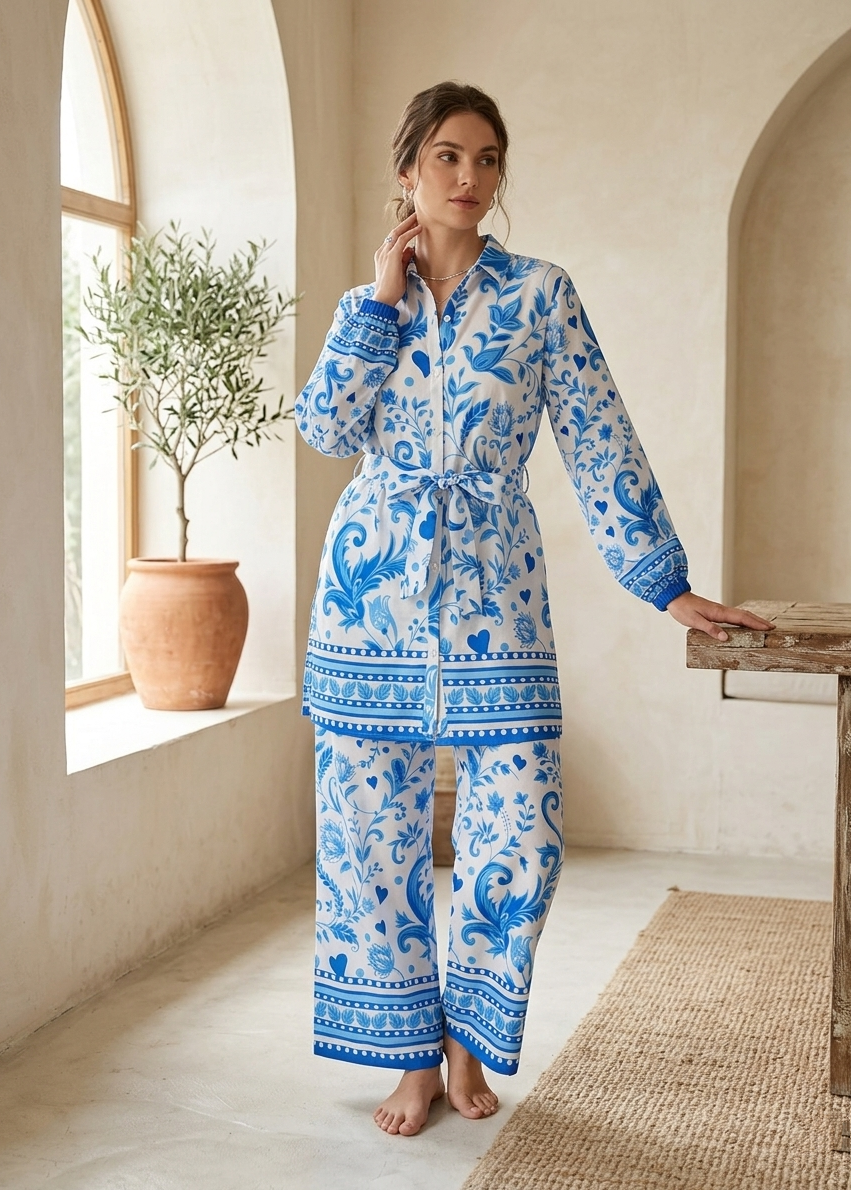 Printed Co-Ord Set (Pret) - 4070