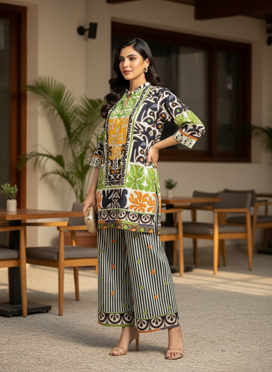 Printed Co-Ord Set (Pret) - 1144