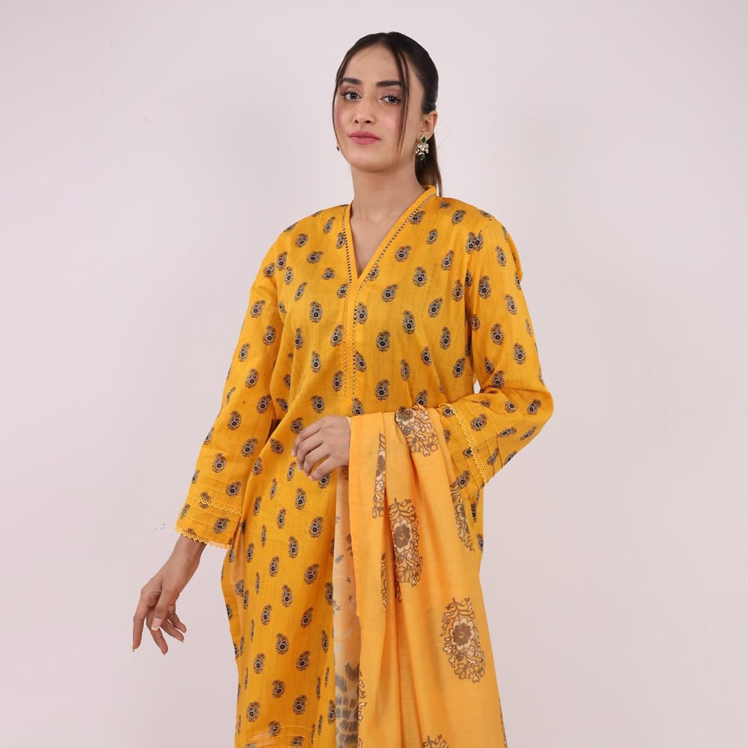 3PC Stitched Printed Lawn Suit - H310