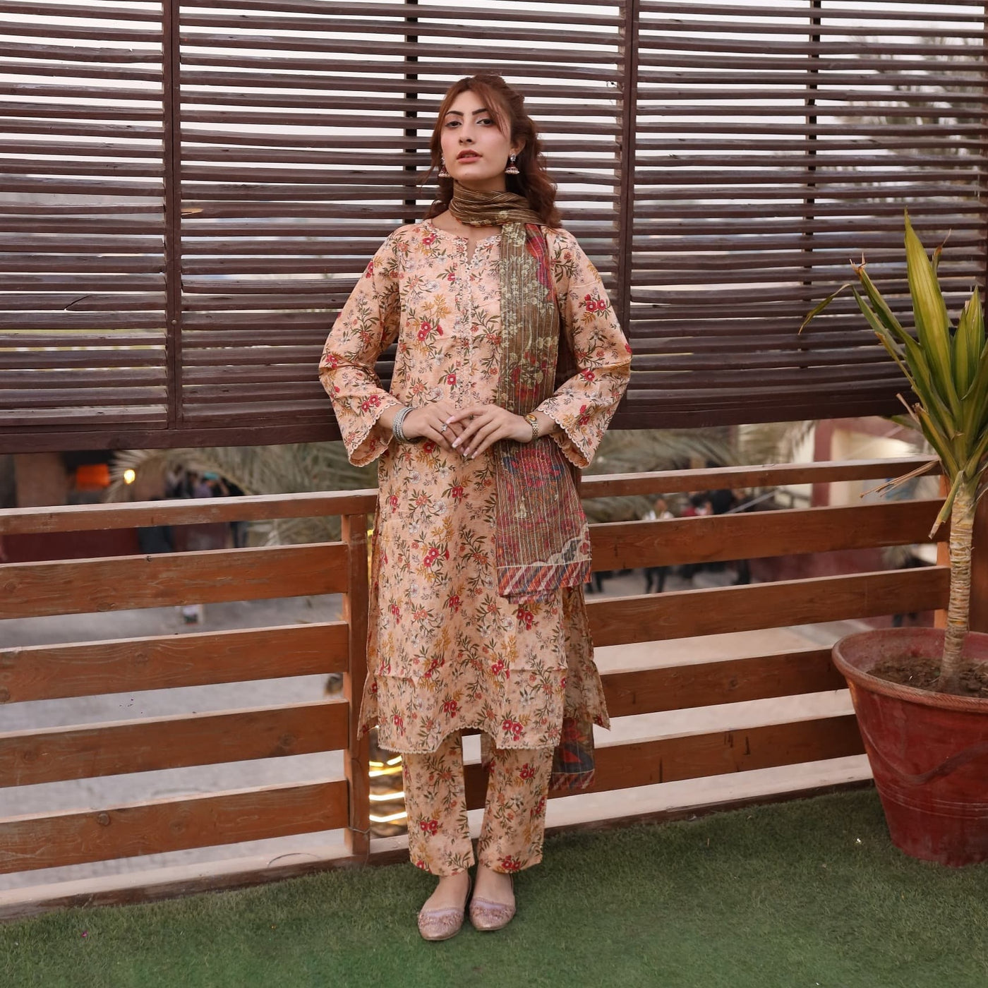 3PC Stitched Printed Lawn Suit - H314