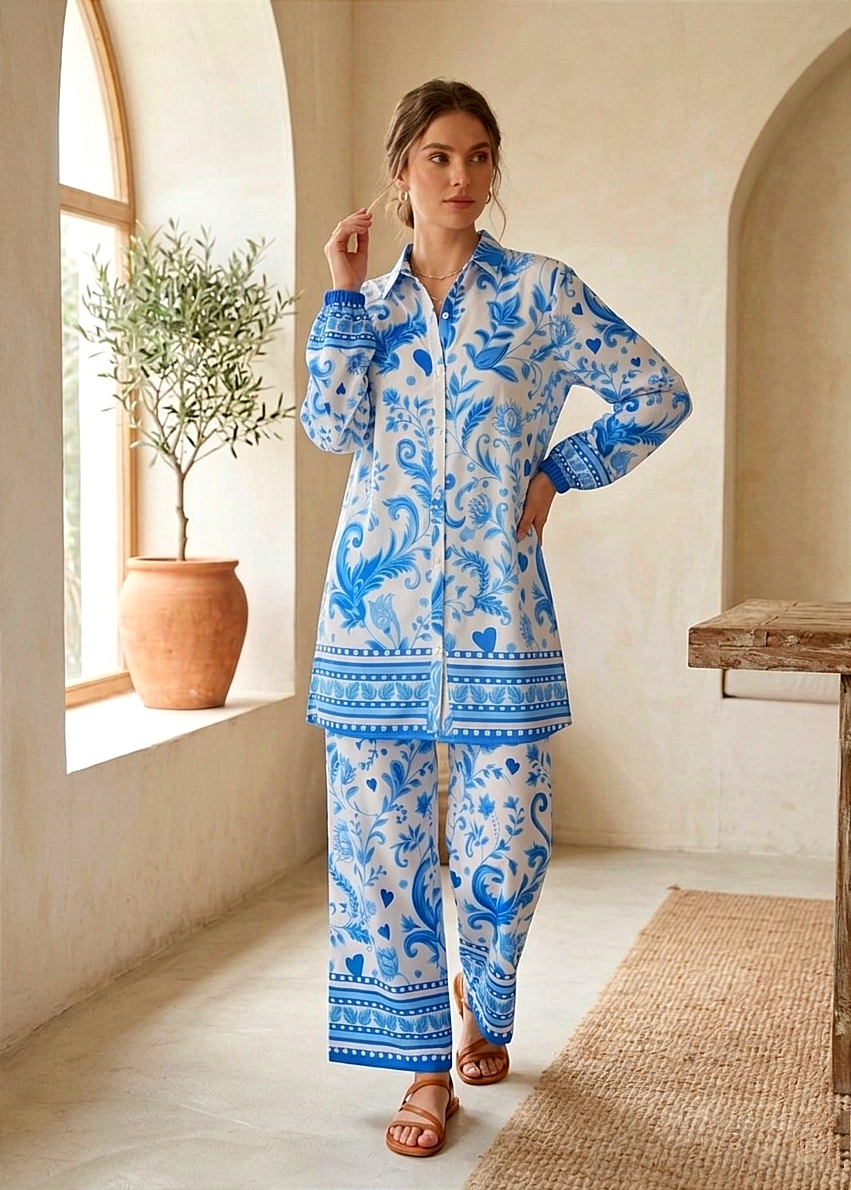 Printed Co-Ord Set (Pret) - 4070