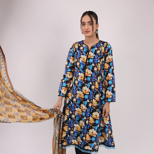 3PC Stitched Printed Lawn Suit - H313