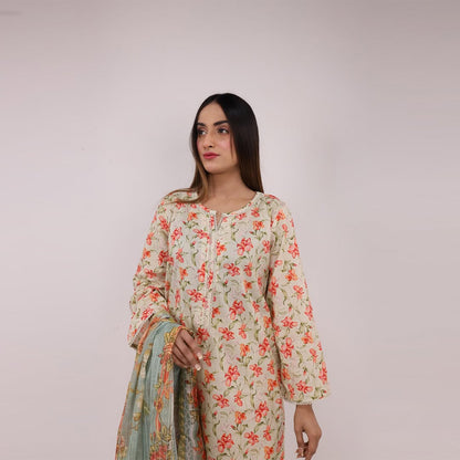 3PC Stitched Printed Lawn Suit - H308