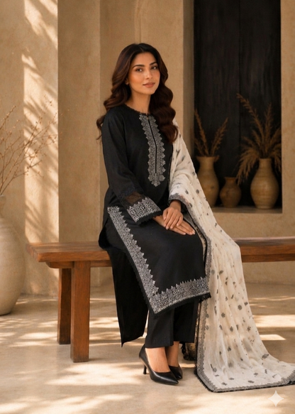 3PC Printed Stitched Suit - SL002